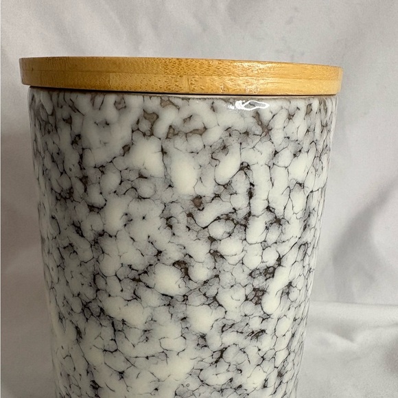 Roscher Wooden Lidded Stoneware Canister - Picture 3 of 5